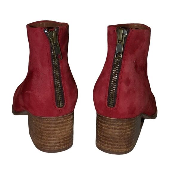 ANTHROPOLOGIE Womens Boots Seychelle Suede Flood Plain Red Booties, Size 7.5 - Picture 4 of 12